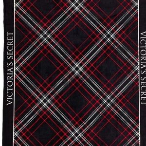 Victoria's Secret Black and Red Plaid Throw